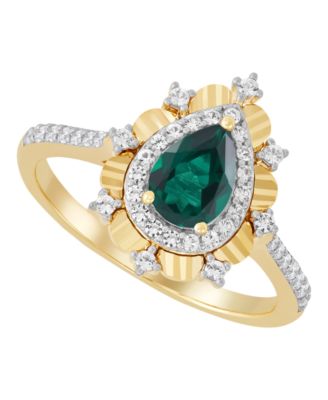 Ruby (3/4 ct. t.w.) & White Sapphire (1/3 ct. t.w.) Ring in 14k Yellow Gold-Plated Sterling Silver (Also in Sapphire & Emerald)