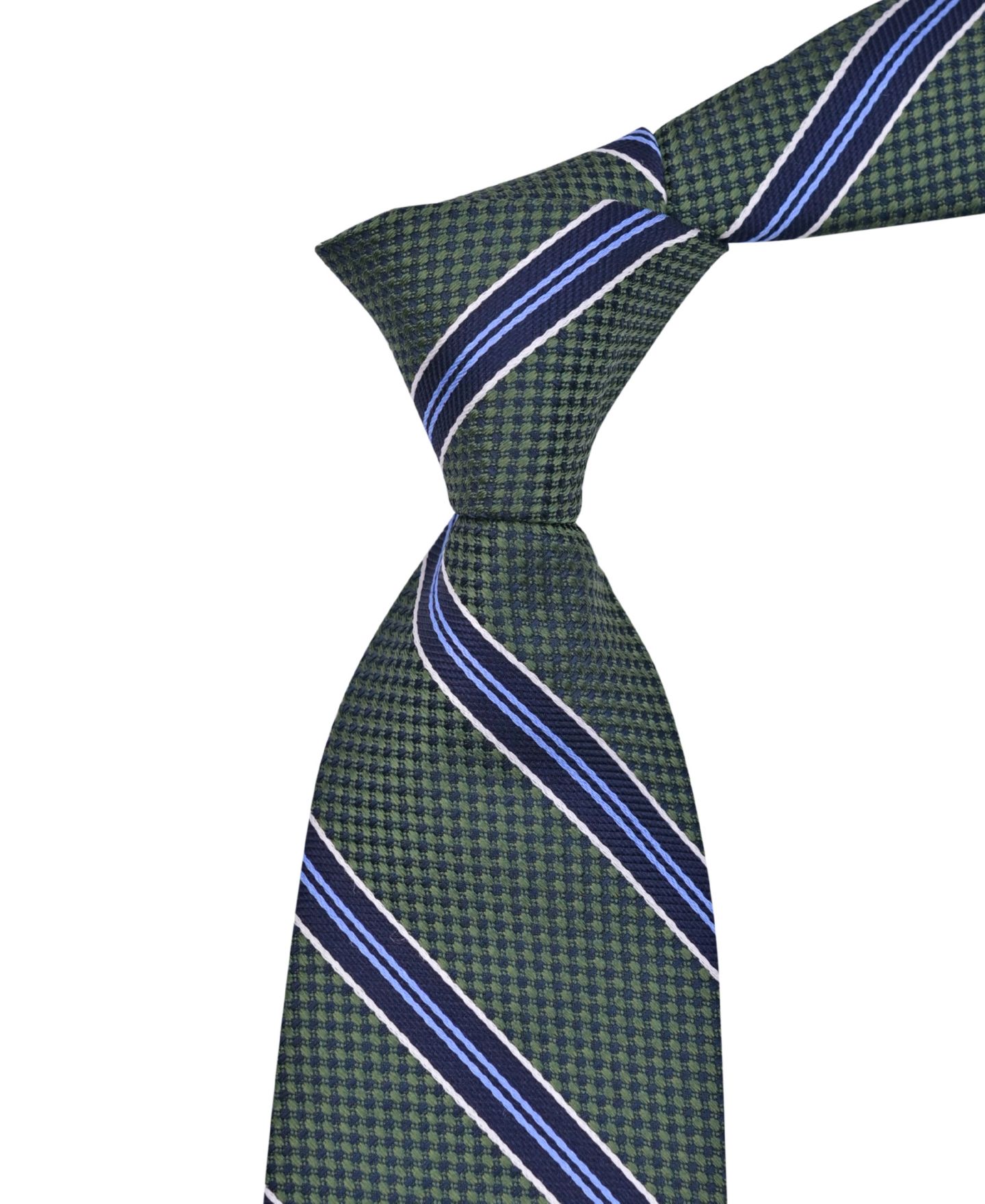 Мужской галстук Tommy Hilfiger Cambridge Stripe Classic Tie, цвет: Тёмно-зелёный — фото 4