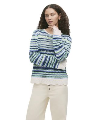 Women's Audrenia Striped Crochet Sweater
