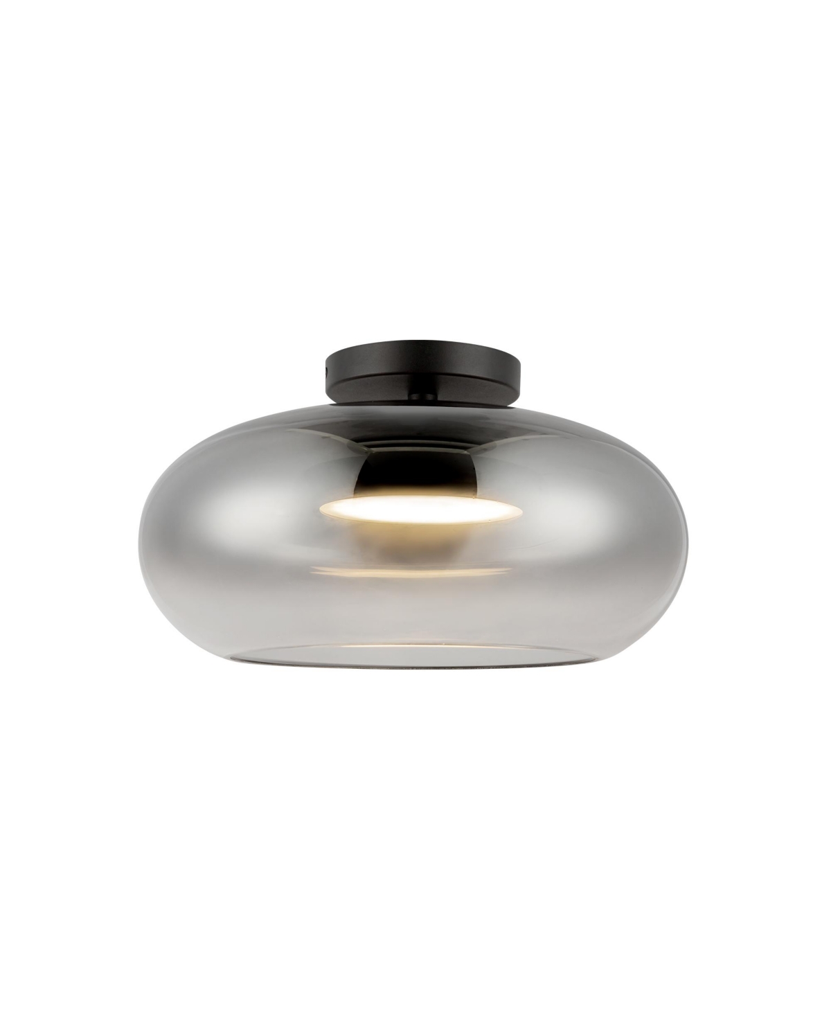 Kuzco Trinity 14-in Dimmable Led Semi Flush Mount - Black/smoked