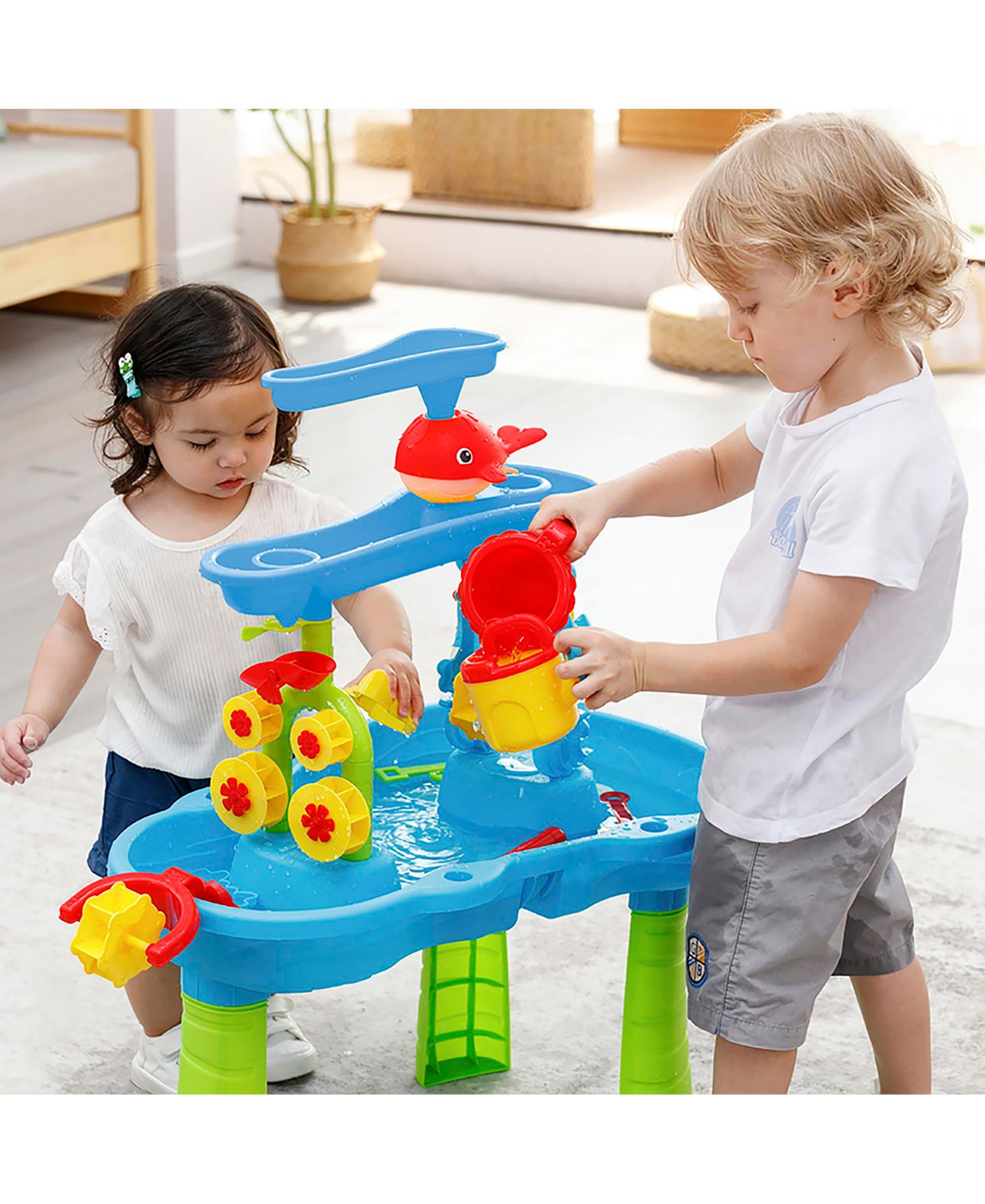 Детская игрушка Trimate Sand and Water Table, 25"L x 14.75"W x 32"H, 3-Tier Activity Table, Ages 3-6 — фото 5