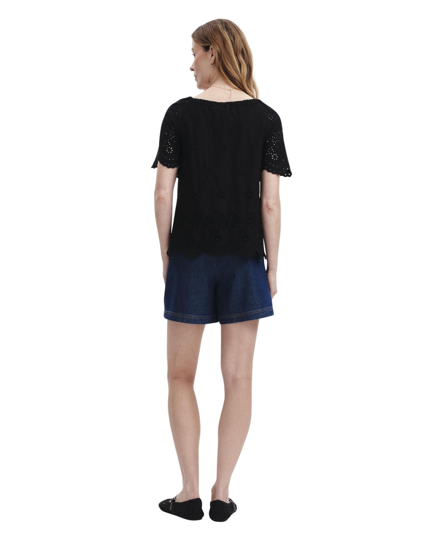 Women's Ruthie Floral-Embroidered V-Neck Short-Sleeve Top