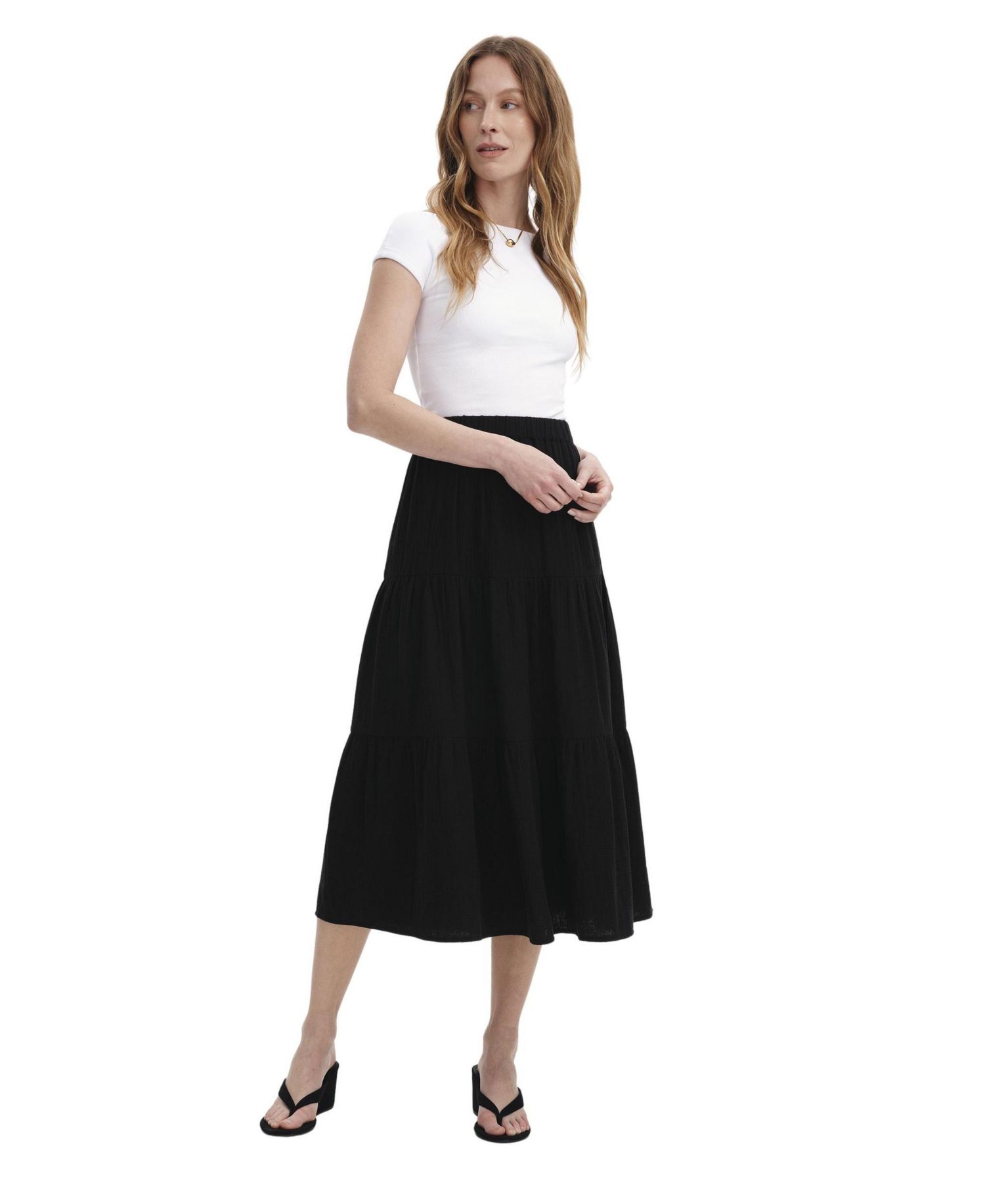 Women's Harriet Tiered A-Line Midi Skirt