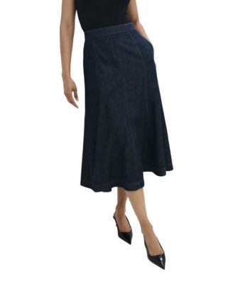 Women's Dana Denim Midi A-Line Skirt