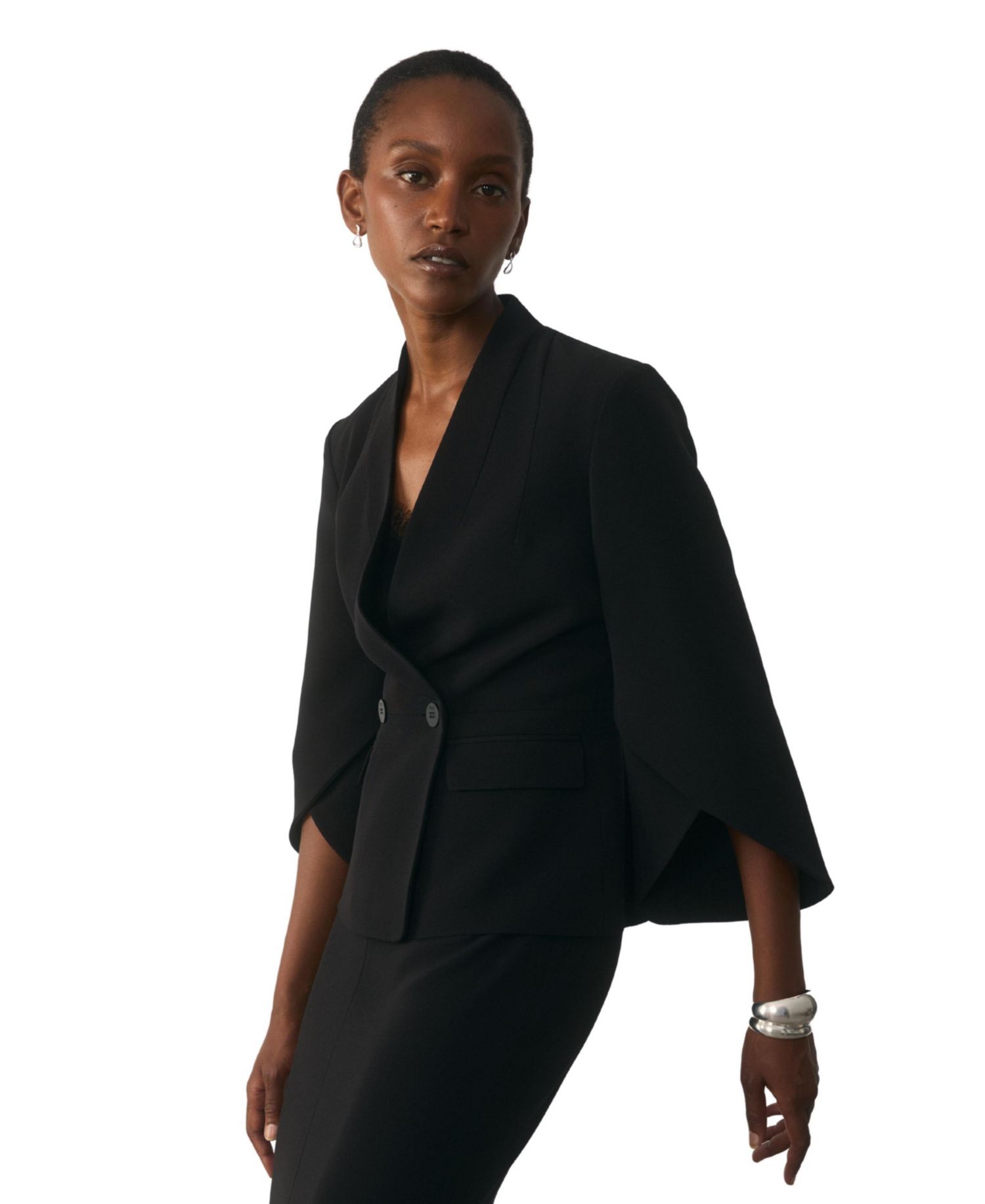 Women's Ansdell Clever Crepe Cape-Sleeve Blazer