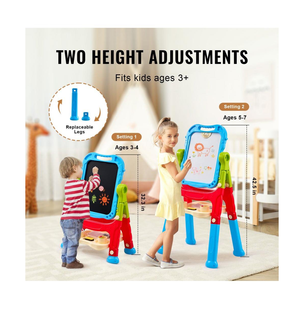 Slickblue 2 in 1 Kids Art Easel, Adjustable