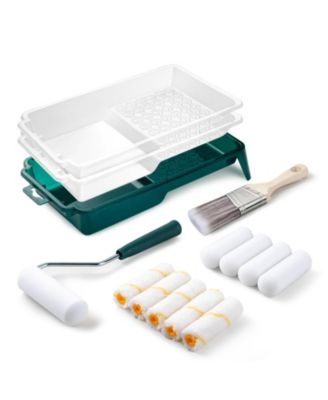 Paint Roller Kit Small With Tray Liners Brush Covers For Walls Cabinets Ceilings