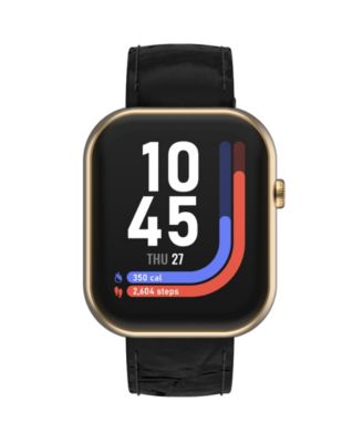 AIR 5 Unisex Black Leather Strap Smartwatch