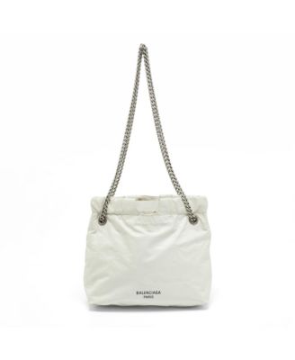  Women's Crushed Leather Chain Shoulder Bag