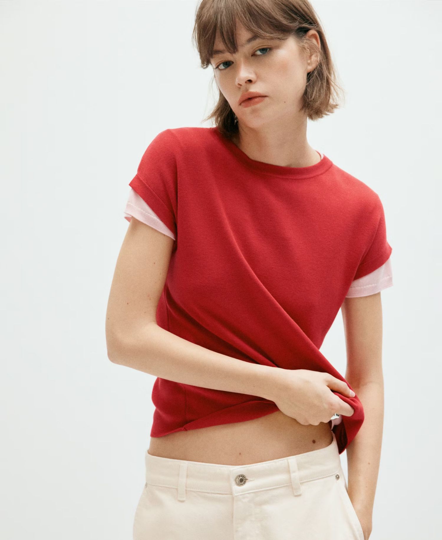 Women's Lightweight Short-Sleeve Cotton-Blend T-Shirt