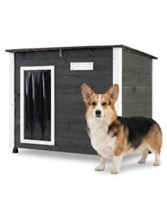Wooden Doghouse Outdoor With Spruce Wood Frame Removable Floor