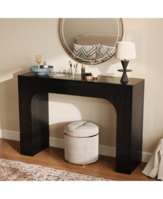 47" Console Table with Drawer, Narrow Farmhouse Entryway Table, Wood Sofa Table Behind Couch, TV Stand for Hallway, Foyer or Living Room