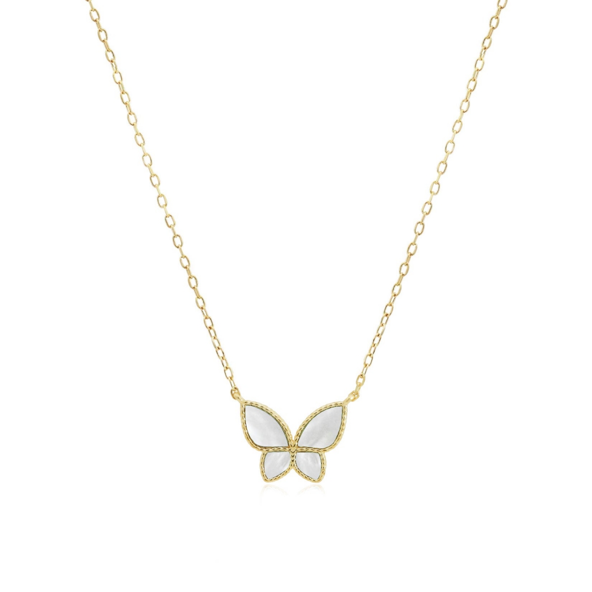 The Lovery Mother of Pearl Butterfly Necklace 14K Gold-Plated Sterling Silver - Mother of pearl