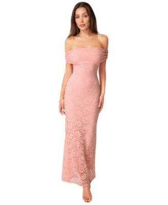 Women's Off-the-Shoulder Lace Maxi Dress