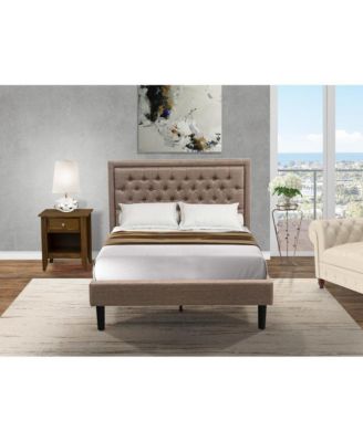 KD16F-1GA08 2 Piece Full Bed Set - Platform Bed  Headboard with 1  Wood Night Stand