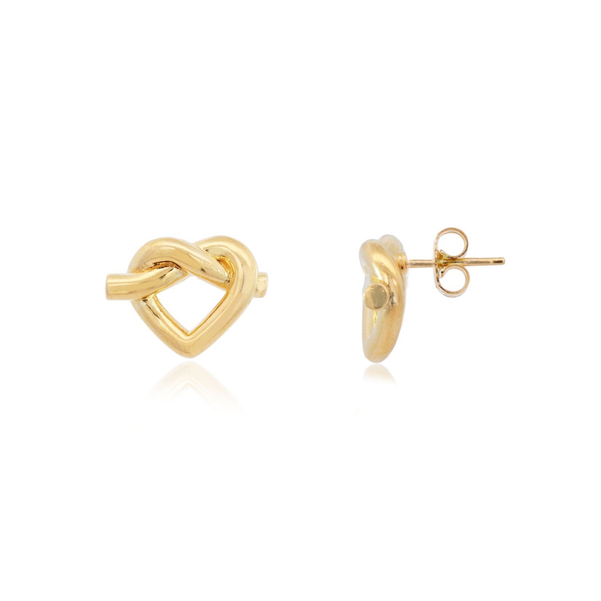 The Lovery Heart Knot Stud Earrings 14K Gold-Plated Sterling Silver - Gold plated sterling silver