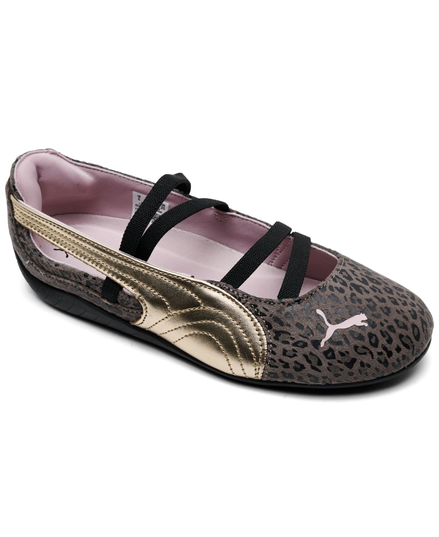 Детские кроссовки Puma Speed Cat Ballet Leo Mary Jane Lifestyle для девочки, цвет: Серый / Бронзовый — фото 1