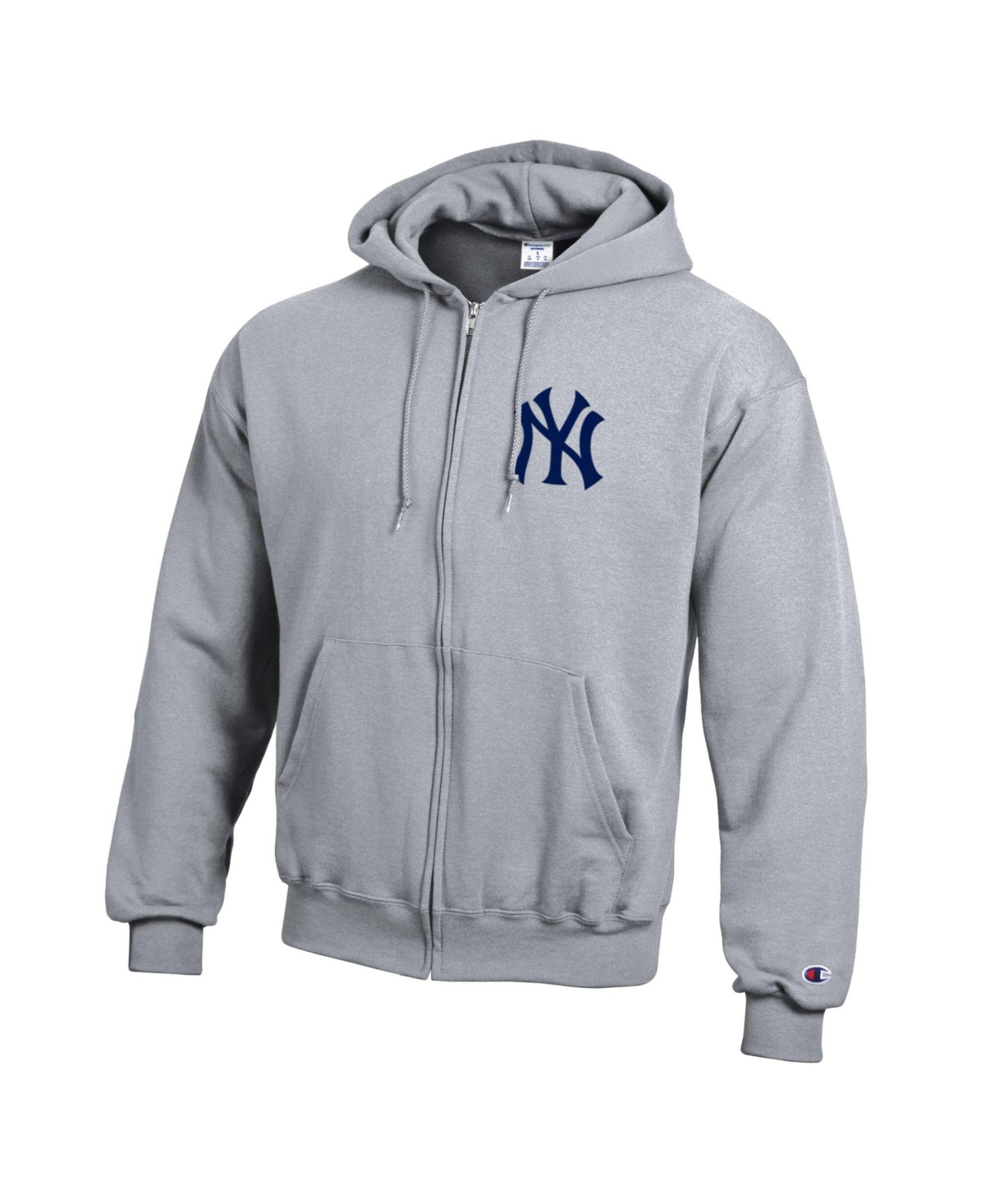 Champion Men's New York Yankees Powerblend Full-Zip Fleece-Lined Relaxed-Fit Hoodie