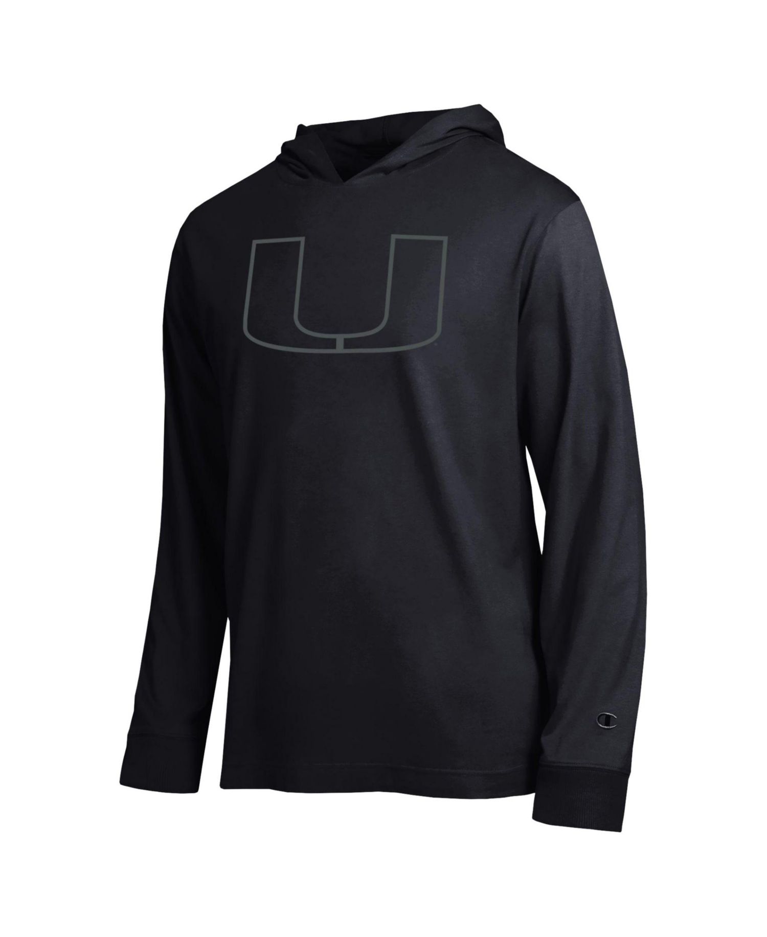 Men's Black Miami Hurricanes Tonal All-Star Long Sleeve Hooded Sweatshirt
