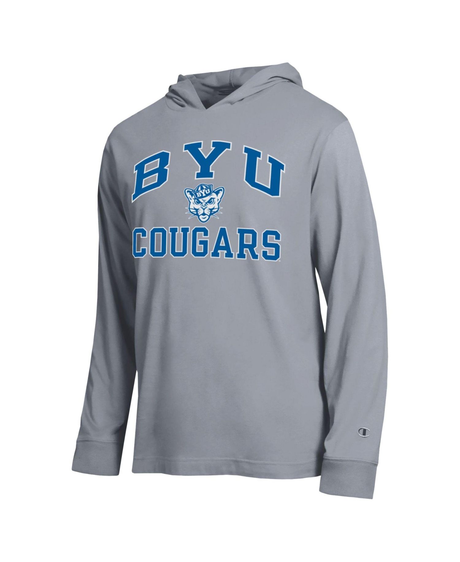 Men's Heather Gray BYU Cougars High Motor All-Star Long Sleeve Hooded Sweatshirt