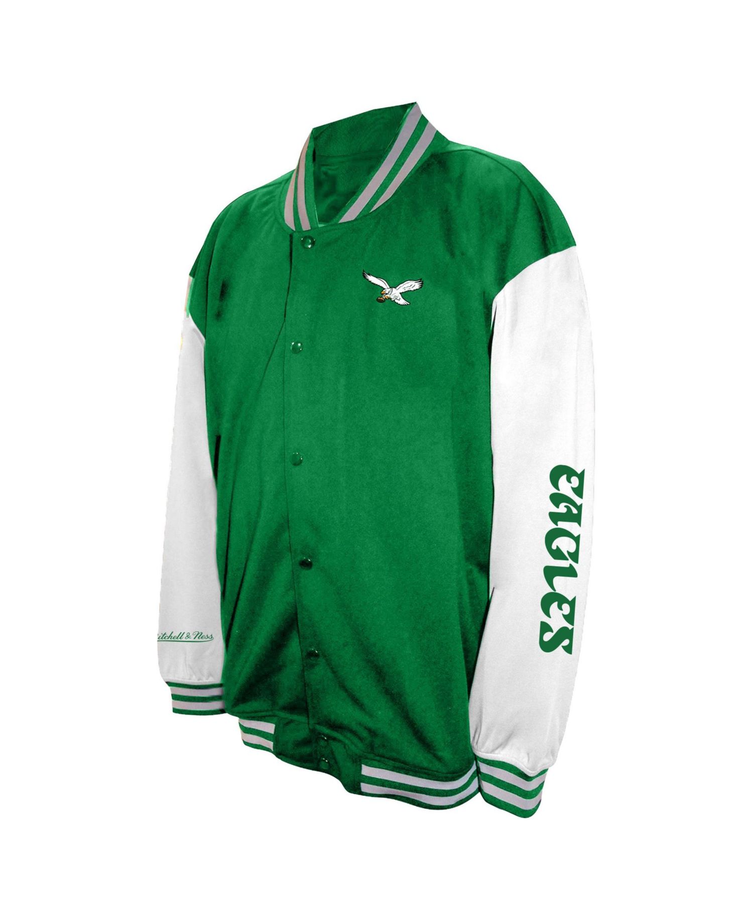 Men's Midnight Green Philadelphia Eagles Big Tall Full-Snap Varsity Jacket