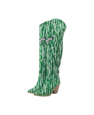 Philadelphia Eagles Over-the-Knee Two-Tone Sequin Boots