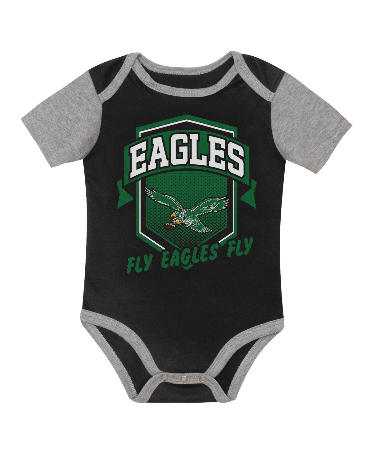 Outerstuff Baby Boys' and Girls' Philadelphia Eagles First Round Pick Screen Print 3-Piece Creeper Set