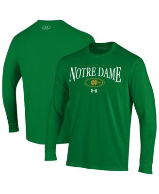 Men's Kelly Green Notre Dame Fighting Irish 2026 Sideline Performance Cotton Long Sleeve T-Shirt