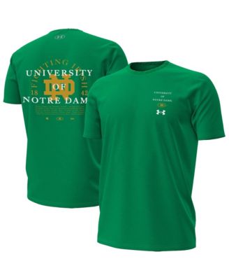 Men's UA Performance Cotton-Blend Collegiate Notre Dame Fighting Irish Screen Print Short-Sleeve Crewneck T-Shirt