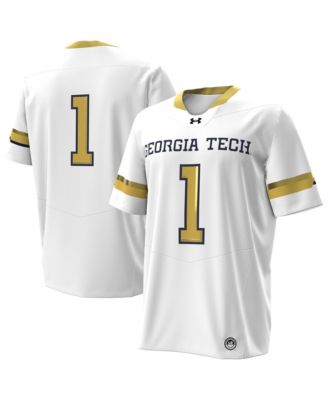Men's Number 1 Georgia Tech Yellow Jackets Away Replica Notch Neck Football Jersey