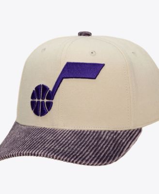 Men's Cream/Purple Utah Jazz Washed Corduroy Pro Crown Snapback Hat