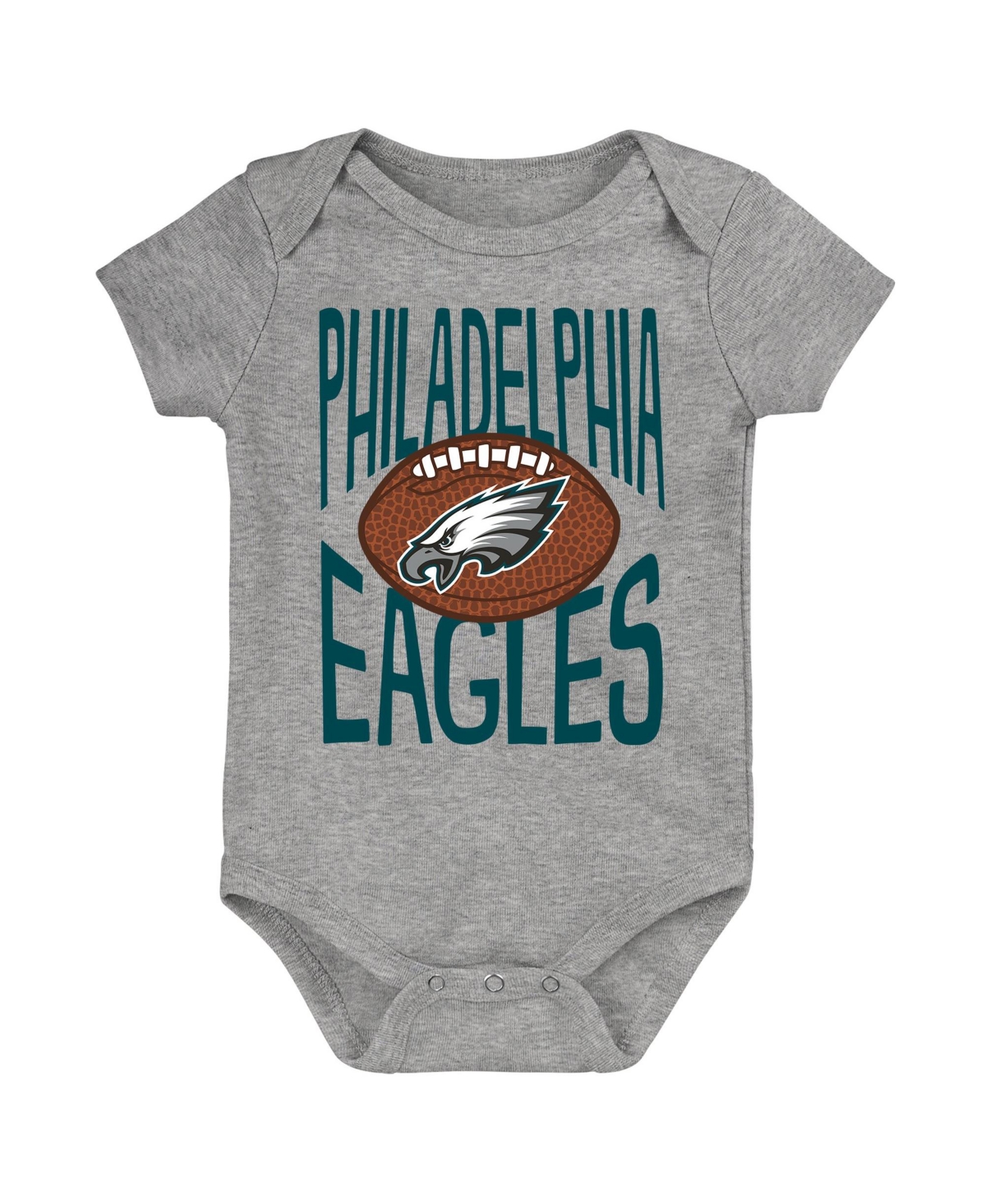 Outerstuff Baby Boys and Girls' For the Ball Philadelphia Eagles Short-Sleeve Bodysuit - Gray