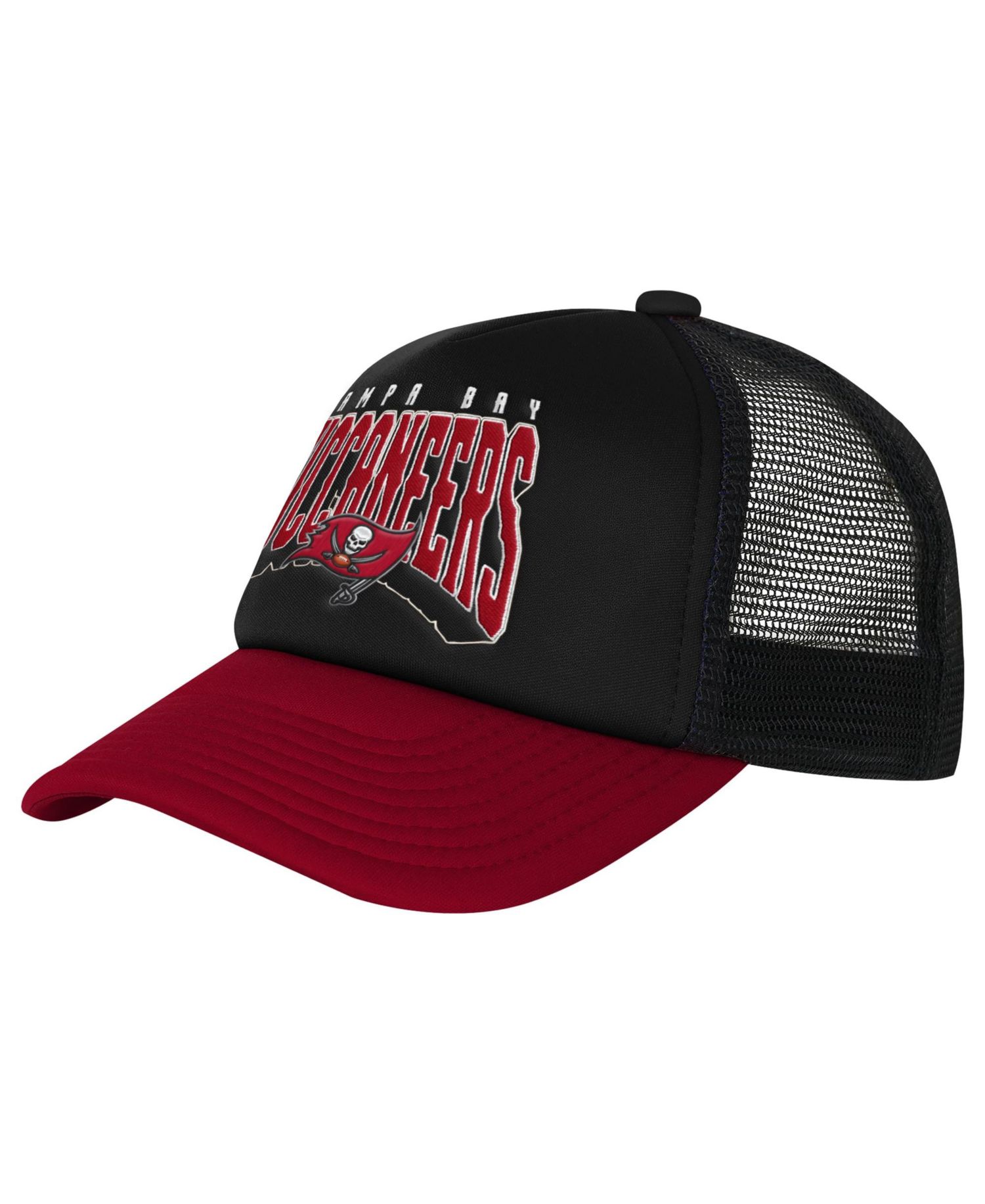 Big Boys and Girls Tampa Bay Buccaneers Handoff Foam Mesh Adjustable Trucker Hat