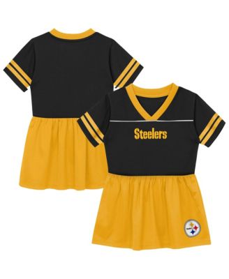 Toddler Girls' 2T-5T Pittsburgh Steelers Stadium Lights V-Neck Short-Sleeve Fit & Flare Dress