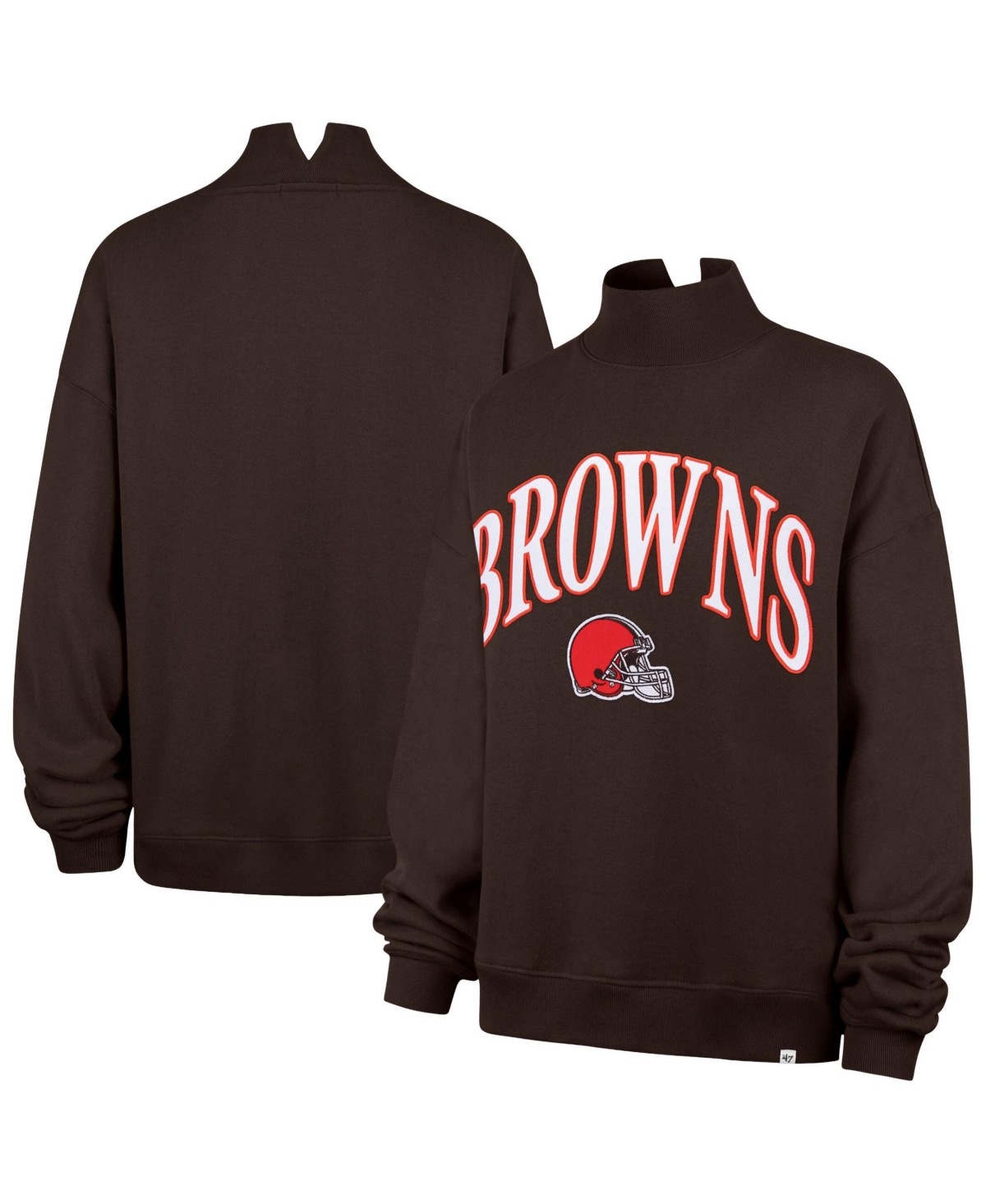 '47 Brand Women's Cleveland Browns Vantage Mock-Neck Oversized Sweatshirt - Brown