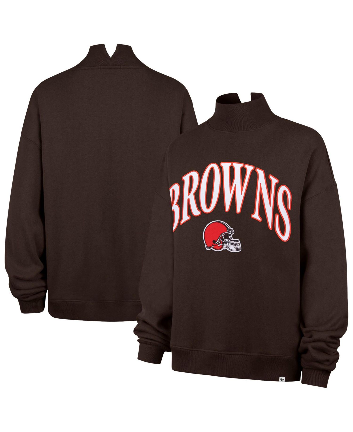 Women's Cleveland Browns Vantage Mock-Neck Oversized Sweatshirt