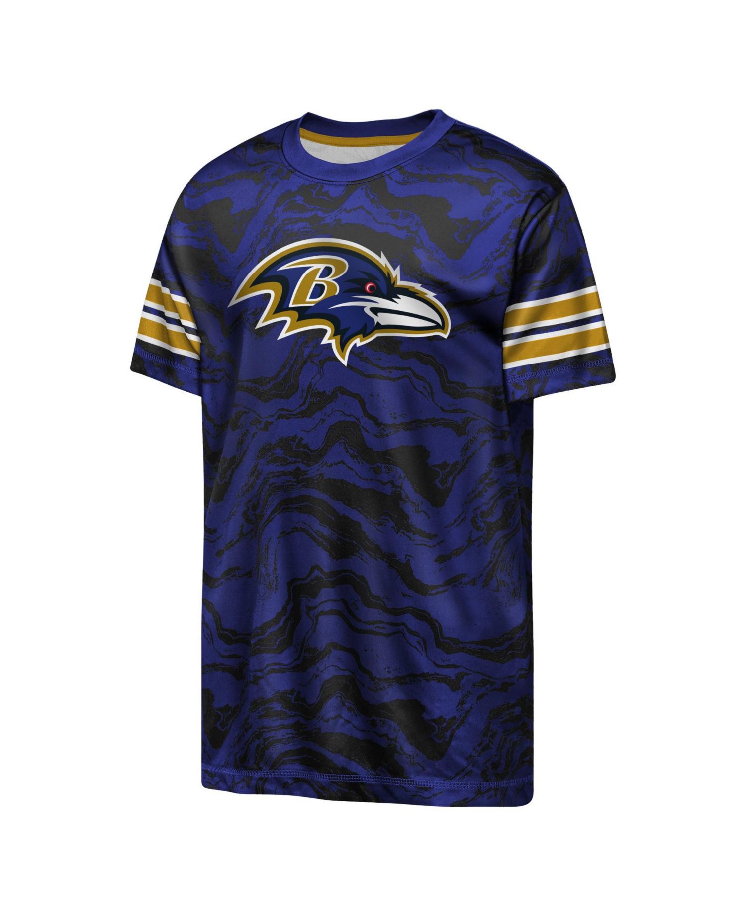 Boys' 4-20 and Girls' 4-16 Baltimore Ravens Slant Route Performance Crewneck Regular-Fit T-Shirt
