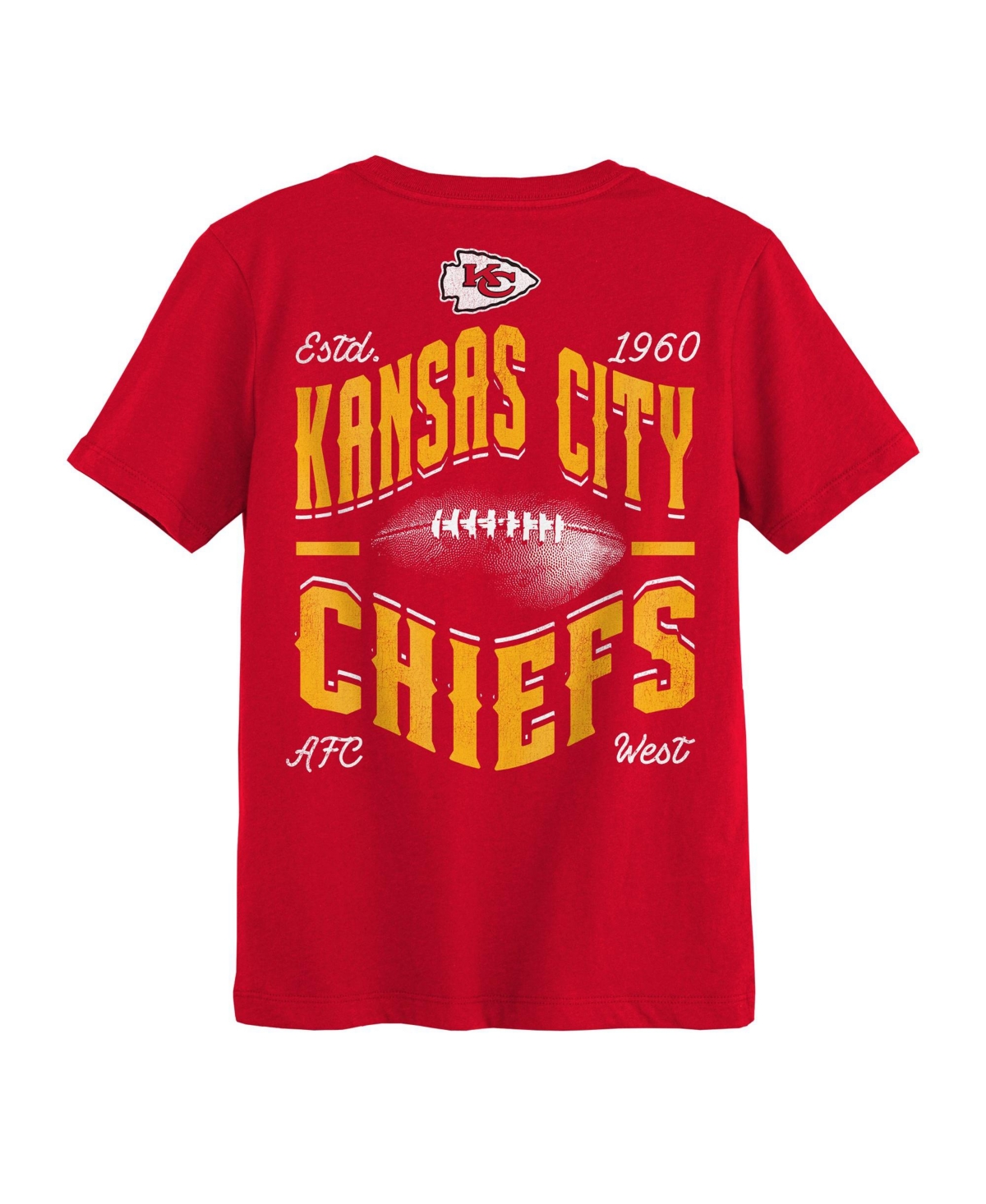 Outerstuff Toddler Boys' 2T-5T Kansas City Chiefs Top Pick Distressed Screen-Print Graphics T-Shirt