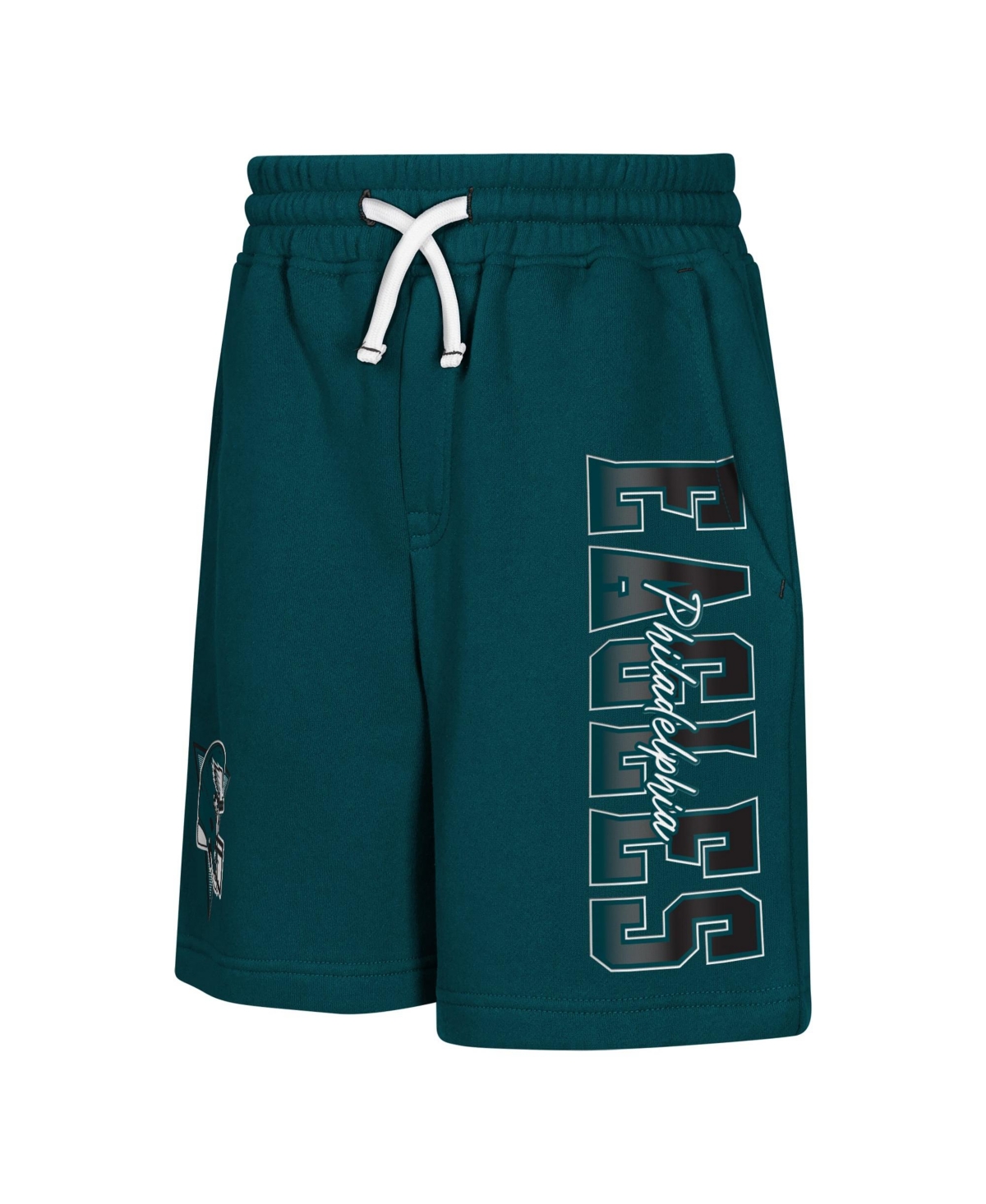 Outerstuff Boys' and Girls' 4-16 Philadelphia Eagles Audible Brushed-Fleece Drawstring Shorts