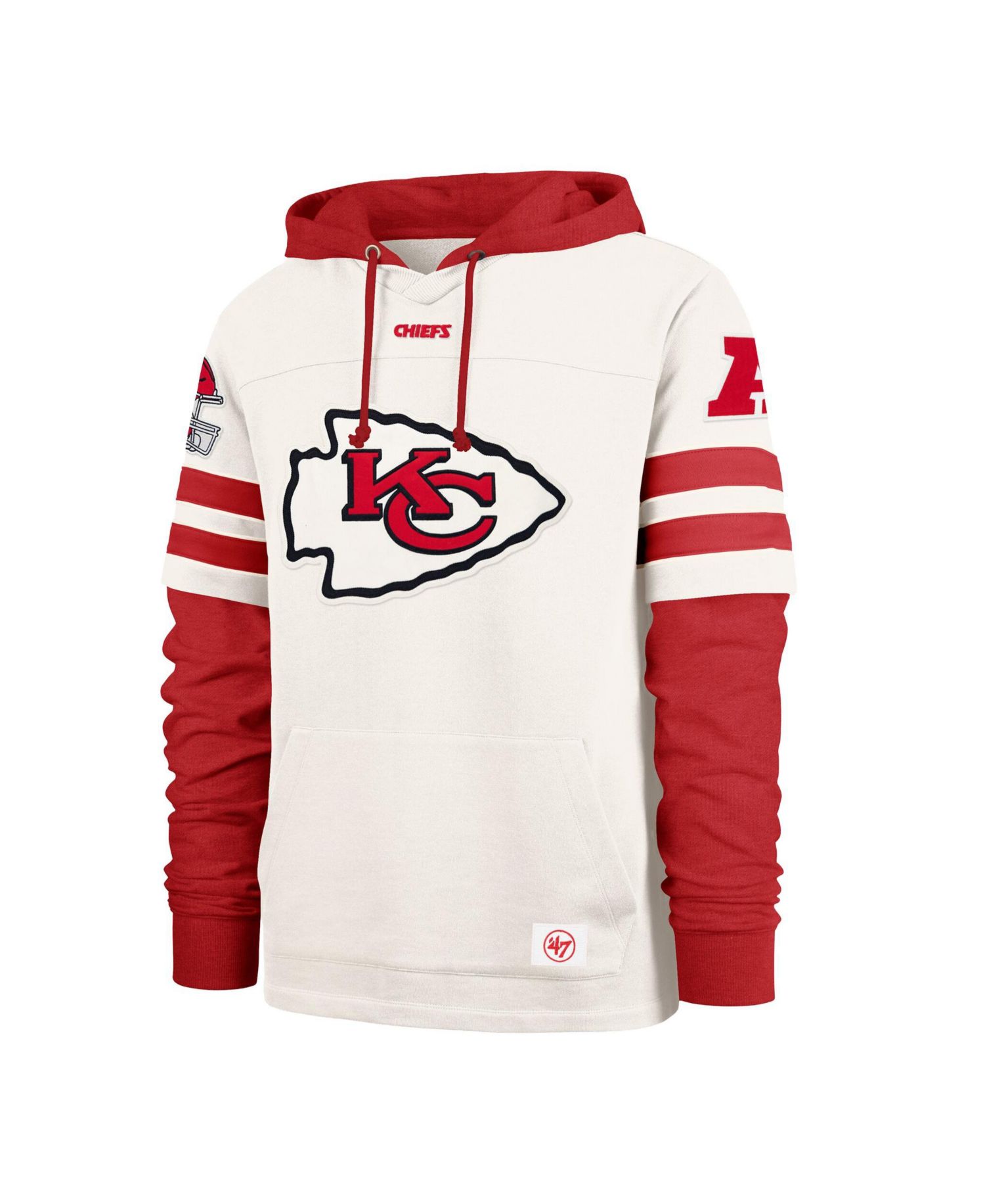 Men's Cream Kansas City Chiefs Split Zone Cornerback Duo Lacer Hoodie