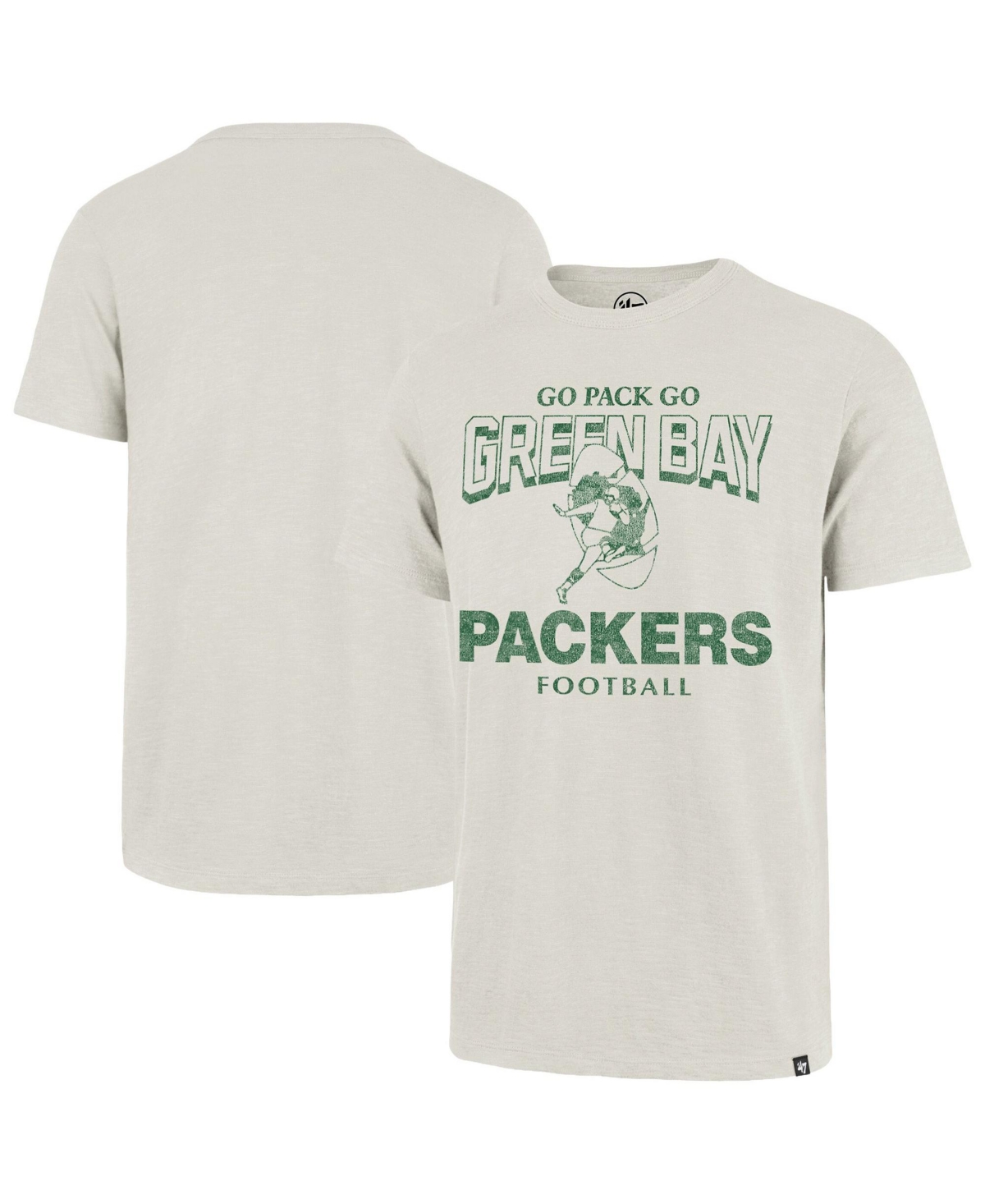 '47 Brand Men's Natural Green Bay Packers Head On Scrum Slub T-Shirt - Natural