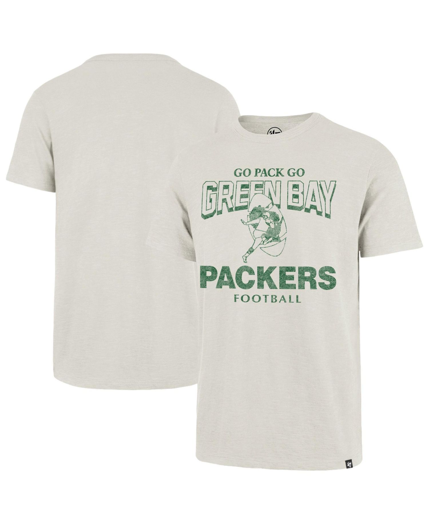 Men's Natural Green Bay Packers Head On Scrum Slub T-Shirt