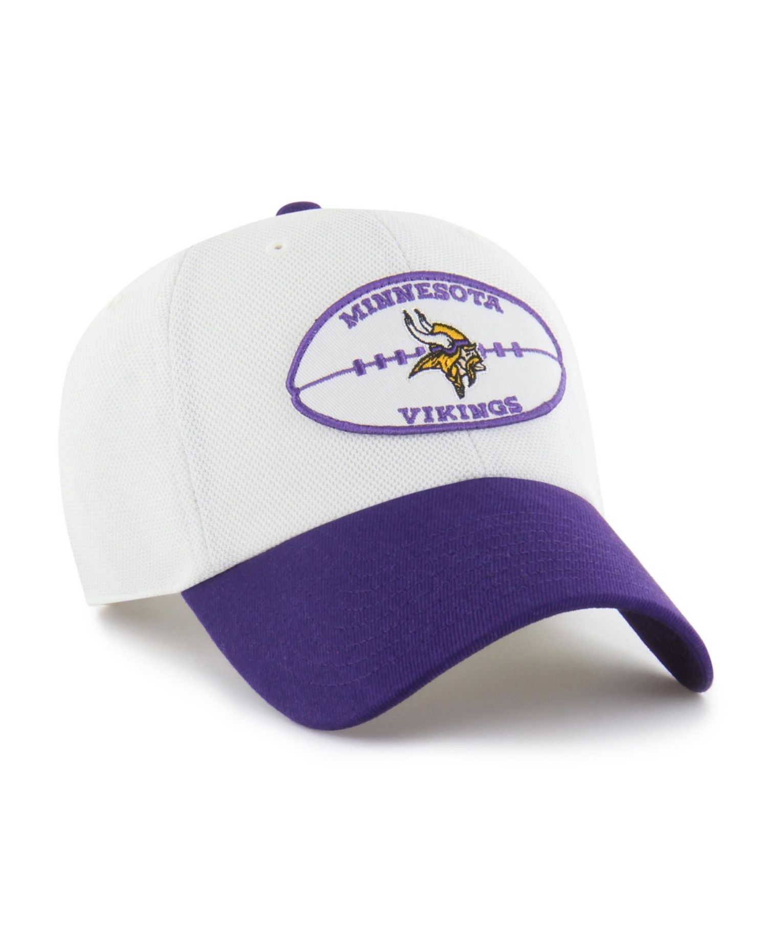 Men's White/Purple Minnesota Vikings Pique Patch Clean Up Adjustable Hat