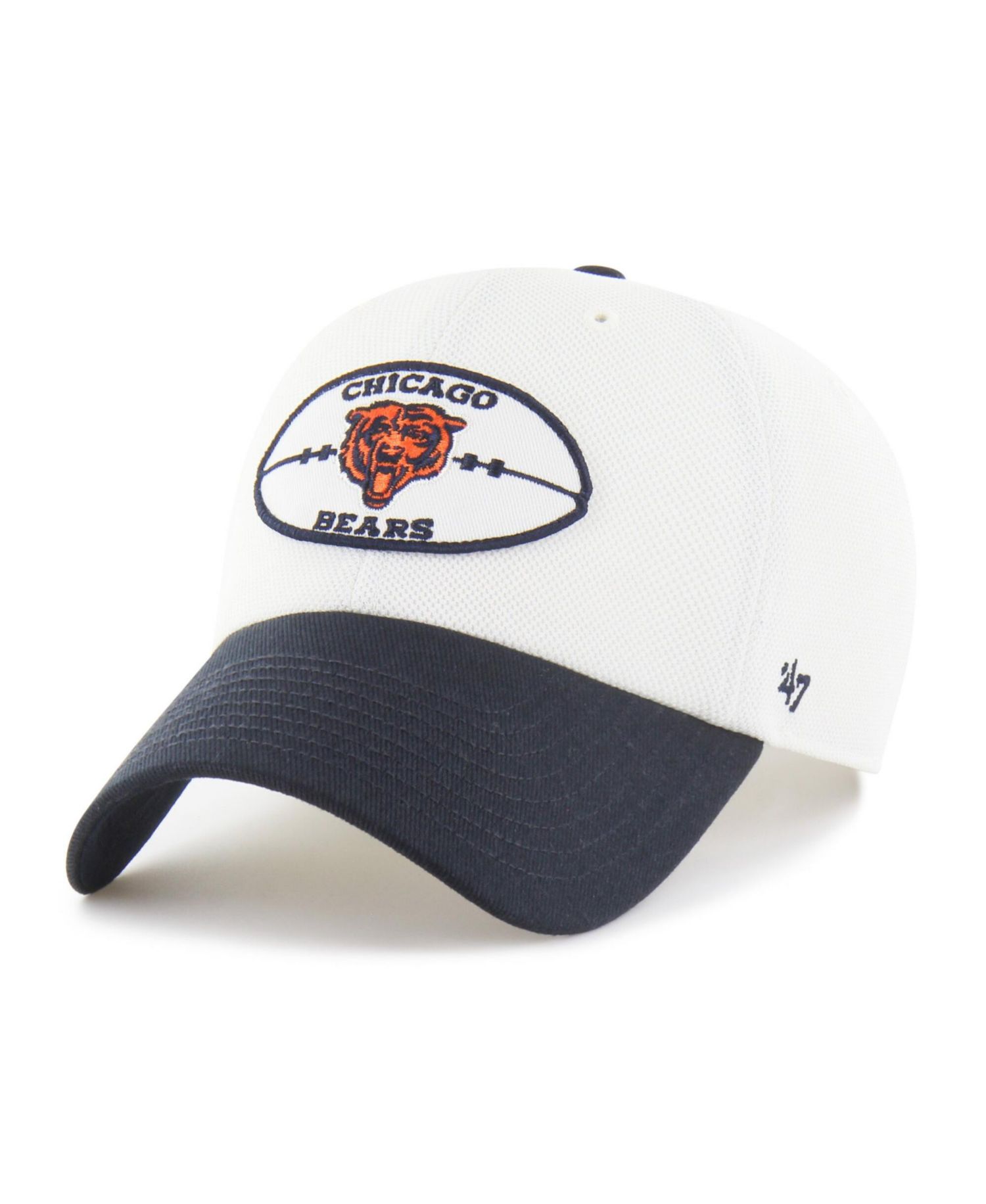 Men's Cream/Navy Chicago Bears Pique Patch Clean Up Adjustable Hat