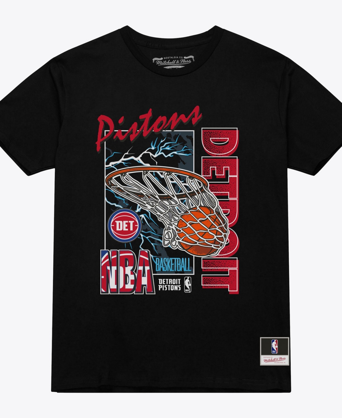 Mitchell & Ness Men's Detroit Pistons Lightning Swish T-Shirt