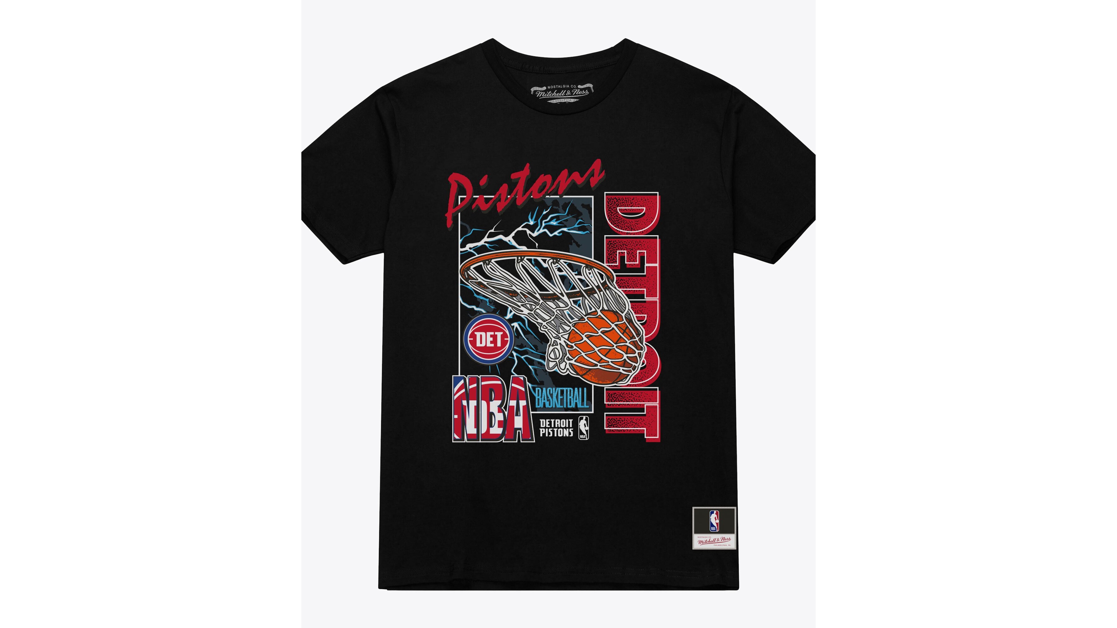 Mitchell & Ness Men's Detroit Pistons Lightning Swish T-Shirt