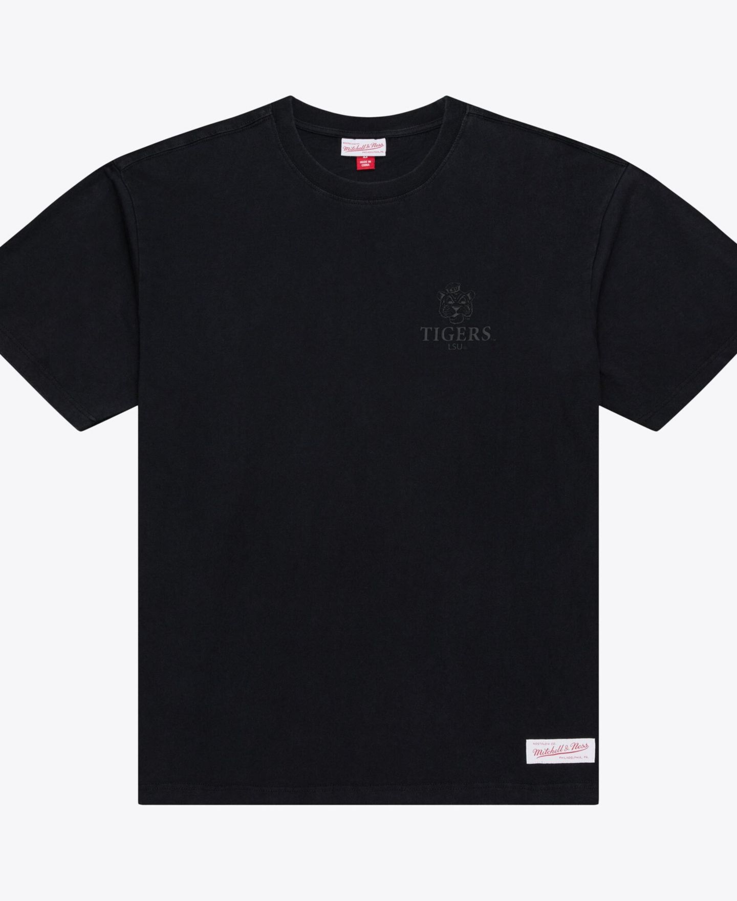 Мужская футболка Mitchell & Ness Black LSU Tigers Monochrome Icon — фото 1