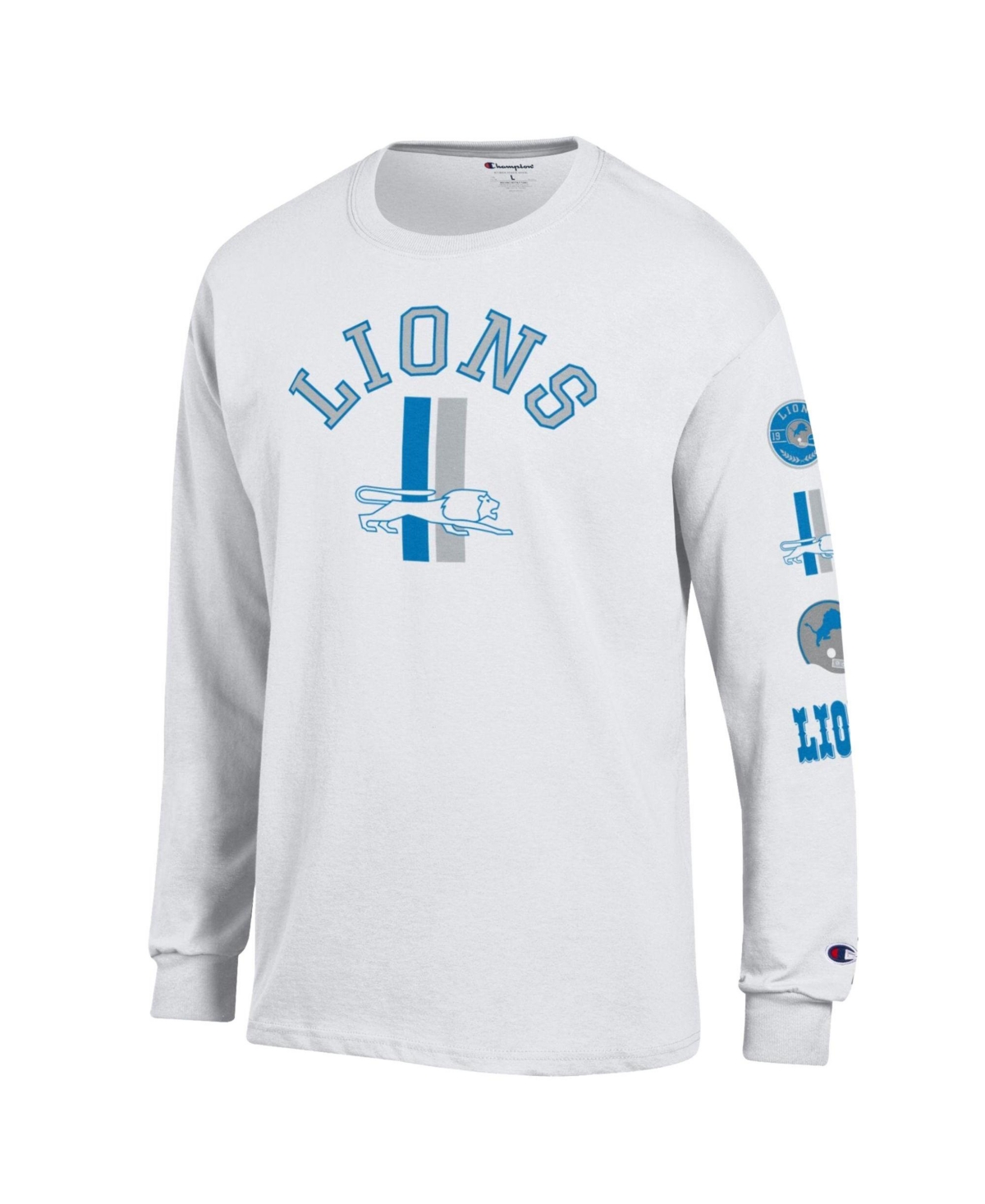 Champion Men's Detroit Lions Long-Sleeve Crewneck Jersey T-Shirt