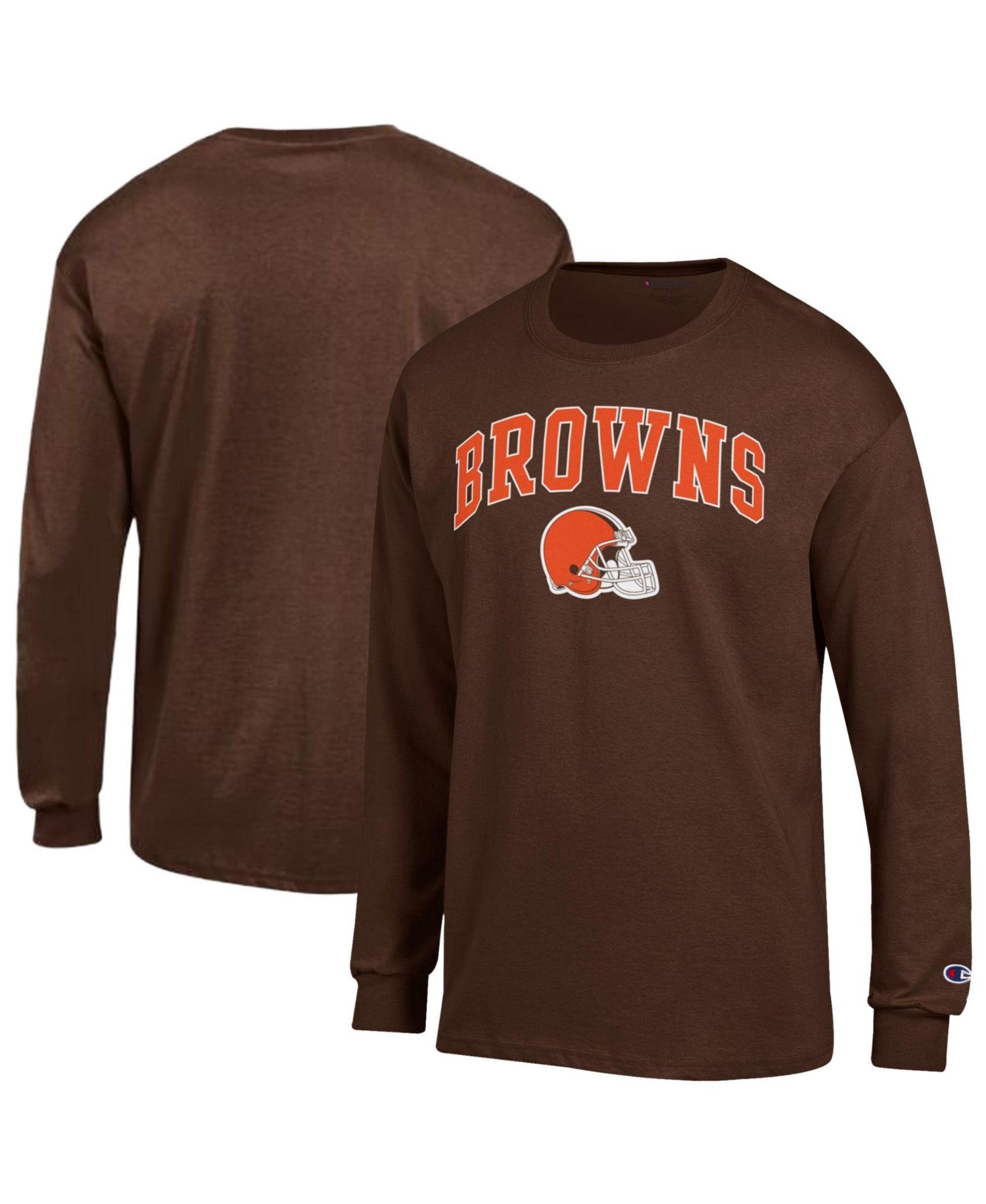 Men's Cleveland Browns Screen-Print Cotton Long Sleeve T-Shirt
