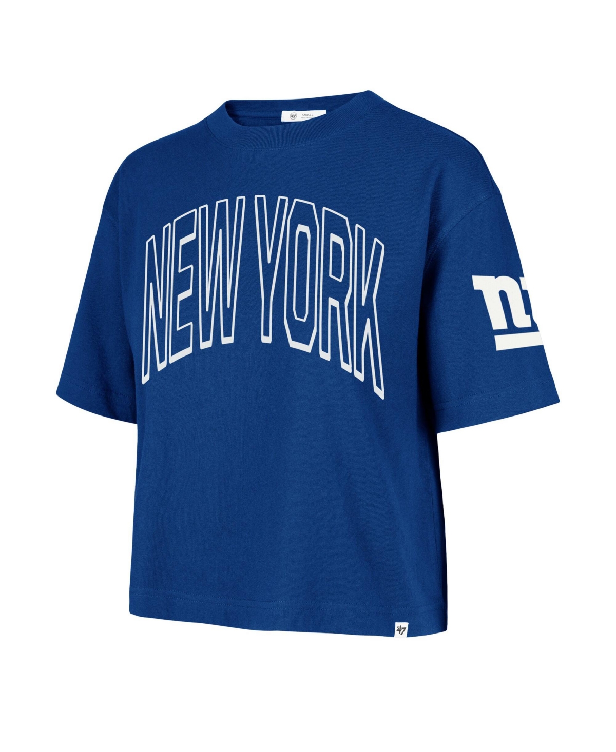 '47 Brand Women's New York Giants Call Out Reed City Cropped Crew Neck T-Shirt